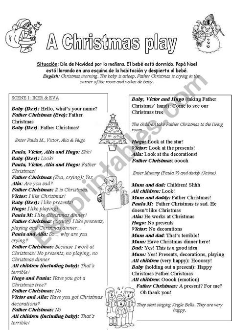 A Christmas Play (kids 3-6) - ESL worksheet by merywell