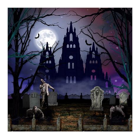 Halloween Graveyard Thriller Backdrop Zombie Cemetry | Etsy