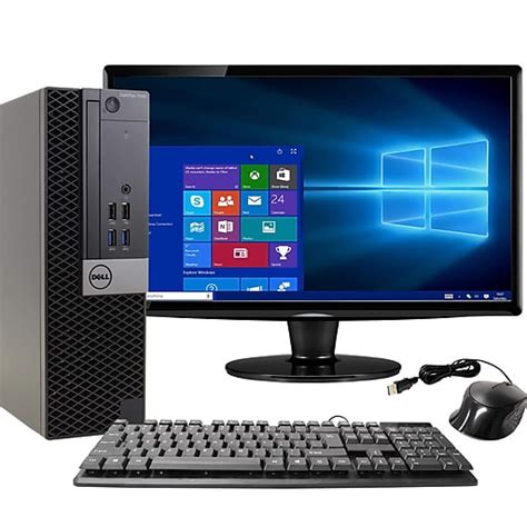 Dell OptiPlex 7040 Refurbished Desktop Computer with 24" LCD Monitor ...