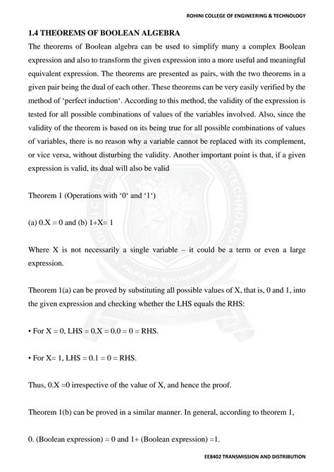 SOLUTION: Theorems of boolean algebra - Studypool