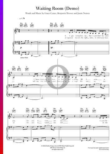 Waiting Room (Demo) (Grace Carter) Piano Sheet Music - OKTAV