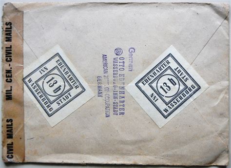 ROSENHEIM GERMANY 1947 POSTAL HISTORY COVER WITH AMERICAN ZONE OCCUPATION STAMPS, CIVIL CENSOR ...