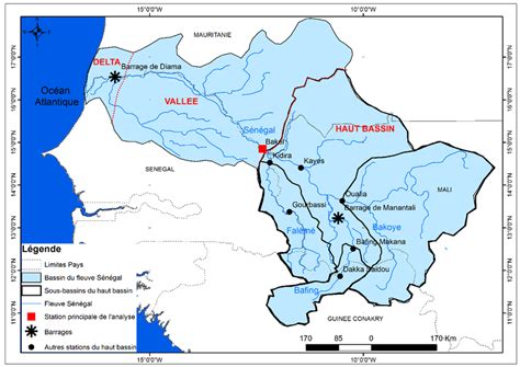 Location of the Senegal River catchment area, the dam and Manantali ...