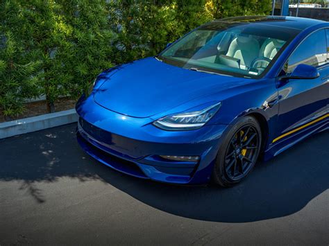 Jim Zeeb's Deep Blue Metallic Tesla Model 3 - UP Carbon Fiber Aero - Unplugged Performance