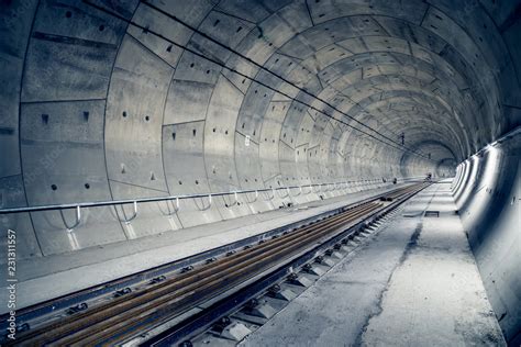 Building of railway tunnel. "Ejpovice tunnel". Railway corridor ...