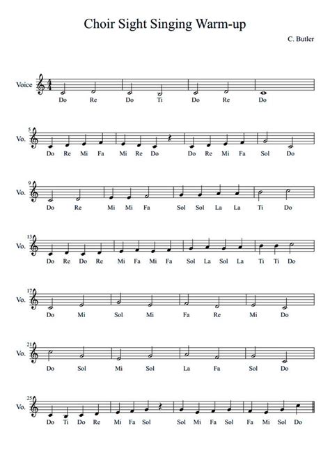 Printable Sight Singing Exercises