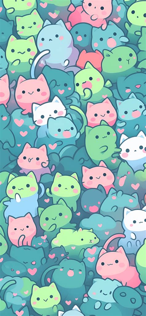 Cute Colorful Cats Pattern Wallpapers - Cute Cats Wallpaper iPhone