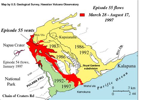 Kilauea Volcano Eruption Map