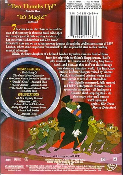 Great Mouse Detective, The (DVD 1986) | DVD Empire