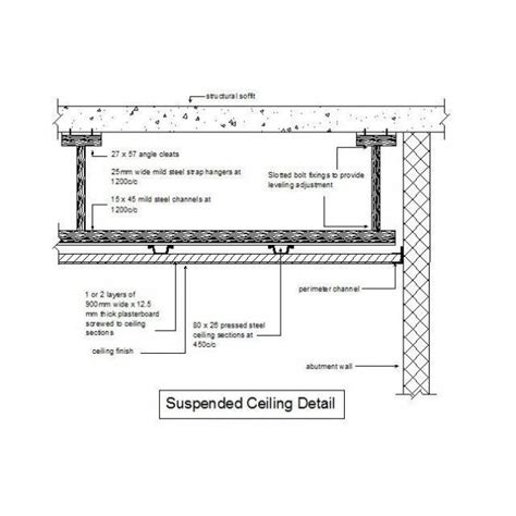 Suspended Ceiling Section | Ceiling detail, Dropped ceiling, Suspended ceiling