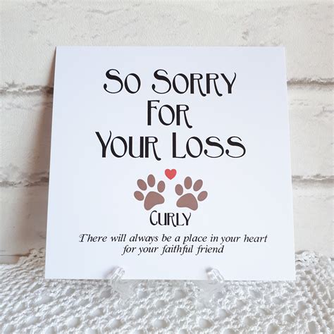 Pet Loss Card Condolence Card For Dogs Personalized Dog | Etsy