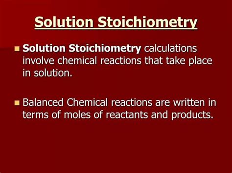 PPT - Solution Stoichiometry PowerPoint Presentation, free download - ID:4198801