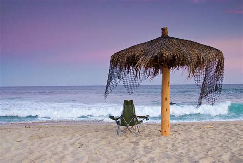 Palapa On Beach After Sunset Near Punta by Witold Skrypczak