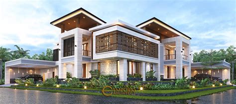 Desain Rumah Modern 2 Lantai Bapak Hendry II di Banjarmasin, Kalimantan Selatan - Tampak Hook ...