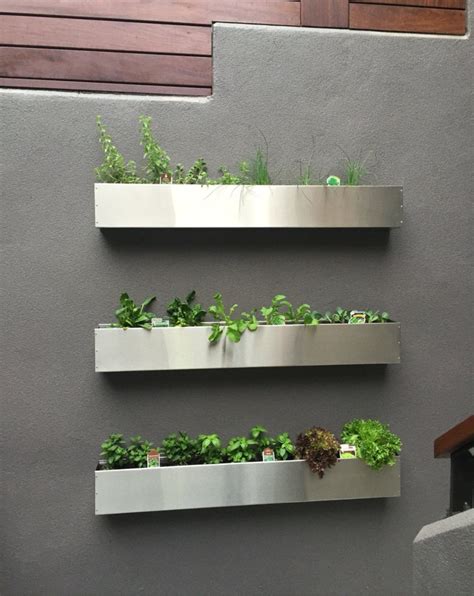 Floating Stainless Steel Hanging Planter Box/ Succulent Wall/ Garden/ Modern/ MCM/ Urban Garden ...
