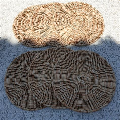 Round placemats Wicker round table cloth woven placemats | Etsy