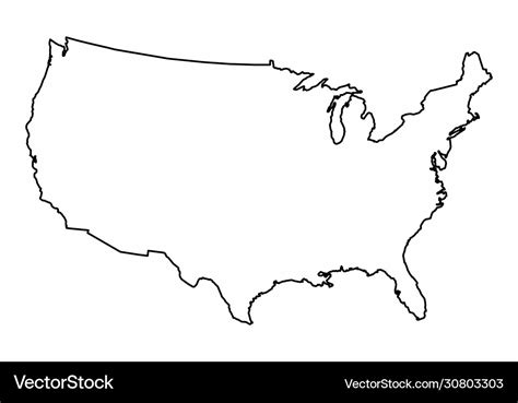 Blank Outline Map Usa Royalty Free Vector Image | The Best Porn Website
