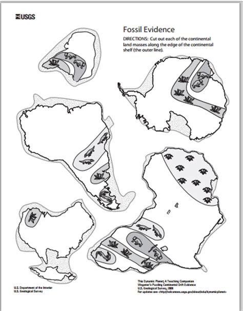 Wegener's Puzzling Evidence Exercise - continental drift leads to theory of plate tectonics ...