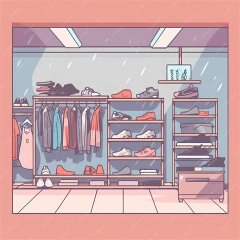 Premium Photo | A cartoon illustration of a closet with clothes and shoes generative ai