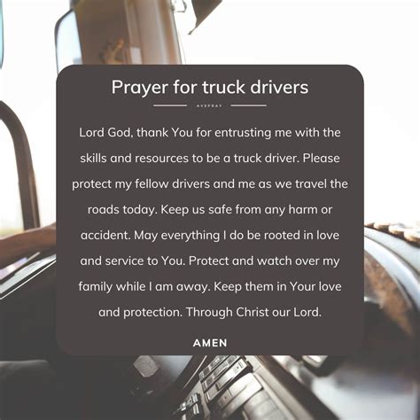 Prayer for Truck Drivers