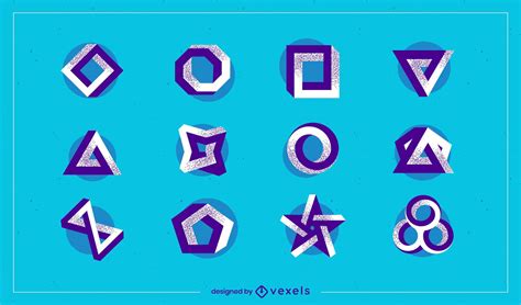 Abstract Shapes Logo Set Vector Download