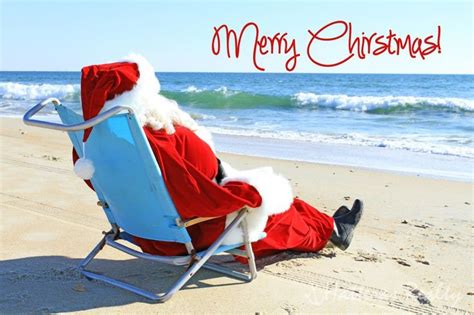 Beach Christmas in Florida: Santa Wishes You Merry Christmas