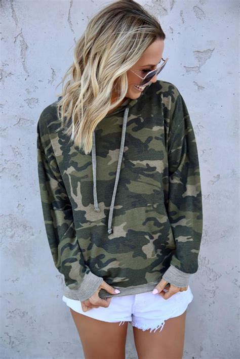 Green Camo Print Pullover Hoodie | Print pullover, Hoodies, Pullover sweatshirts