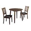 Furniture of America Hedgecrow 3-Piece Walnut and Dark Brown Dining Table Set IDF-3771RT-3PK ...
