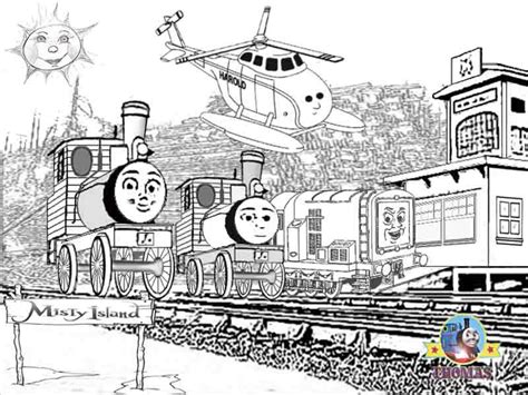 Thomas And Friends Misty Island Rescue Coloring Pages For Kids | Train Thomas the tank engine ...