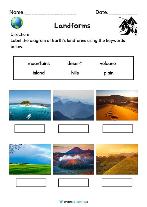 Landforms Worksheets | WorksheetsGO