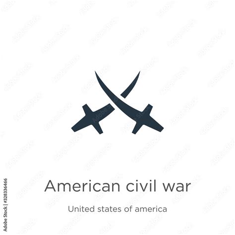 American civil war icon vector. Trendy flat american civil war icon ...