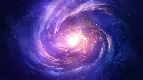 Spiral Wallpaper 4K, Nebula, Galaxy, Purple