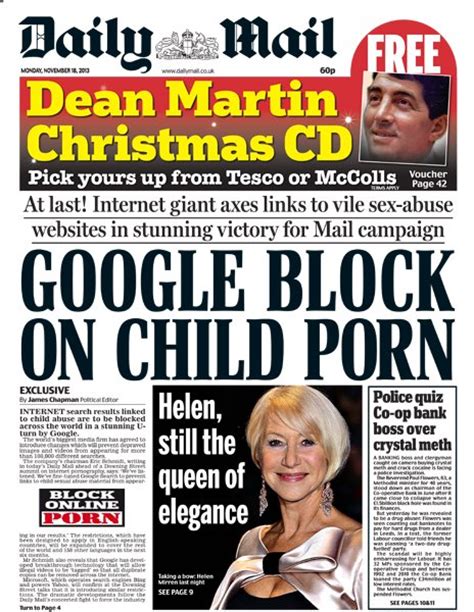 UK newspaper review: Google child abuse block in headlines - BBC News