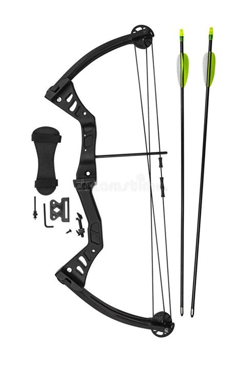 Modern, Compound Hunting Bow and Arrows Isolated on White Stock Photo - Image of archer ...