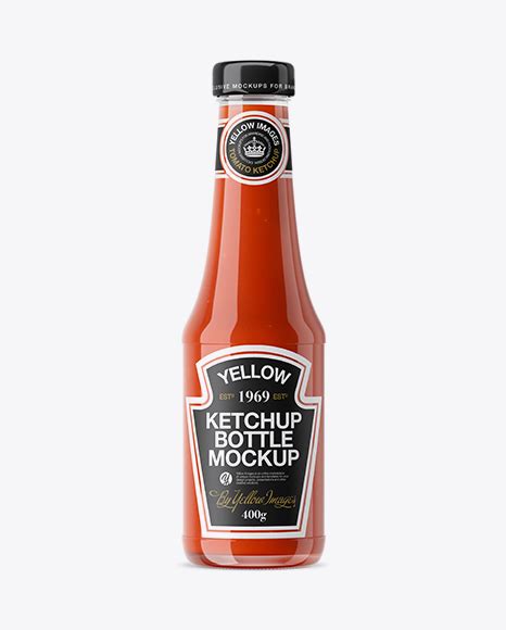 Clear Glass Tomato Ketchup Bottle Mockup - Free Download Images High Quality PNG, JPG