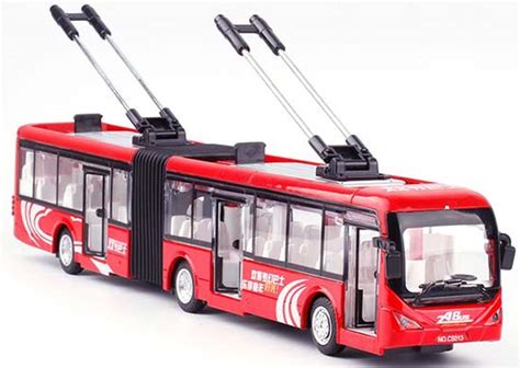 DH Articulated Trolley Bus Diecast Toy Blue /Red /White /Green [BB02B553]