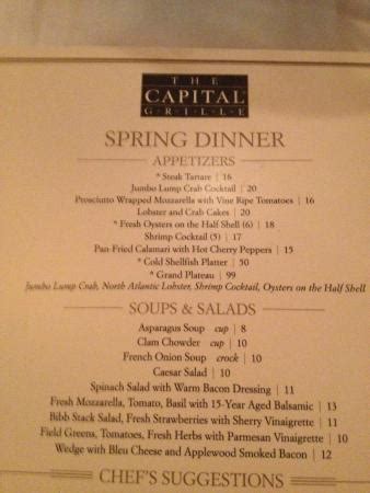 Capital: Capital Grille Menu