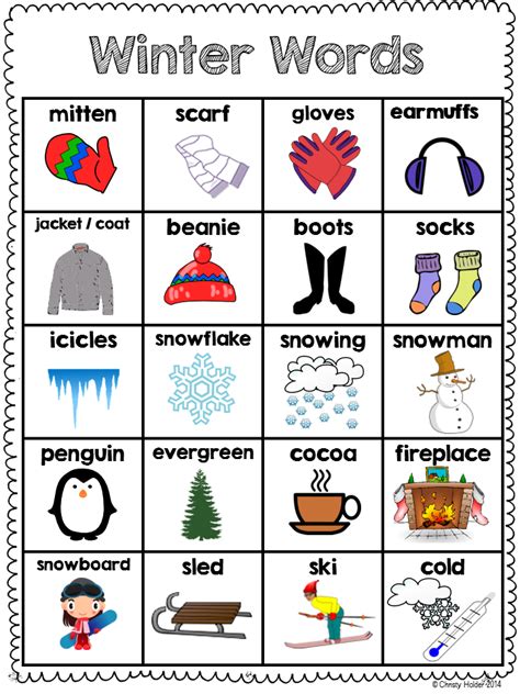 Mrs. Holder's First Grade | Winter words, Winter preschool, Preschool activities