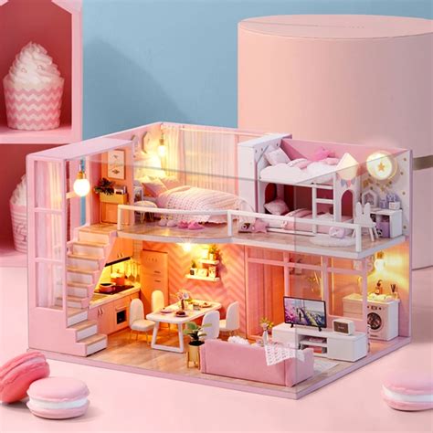 Dream Angel DIY Doll House Furniture Miniature Dollhouse Cute Families House Casinha De Boneca ...