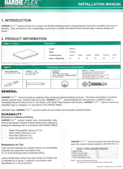 HardieFlex Durable Fiber Cement Board Installation Manual Philippines