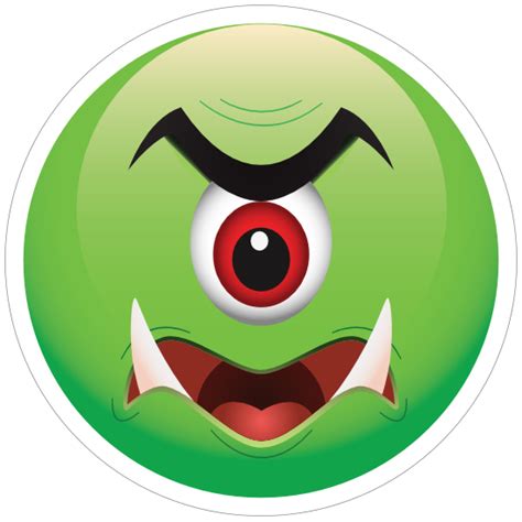 Cute One Eyed Green Monster Emoji Sticker