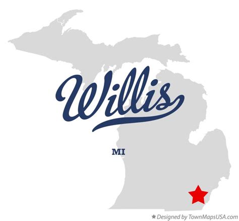 Map of Willis, MI, Michigan