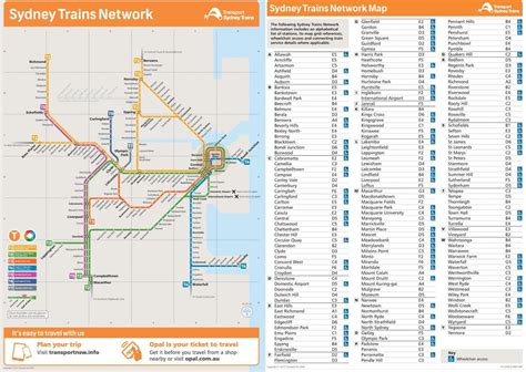 Train map sydney - Sydney train station map (Australia)