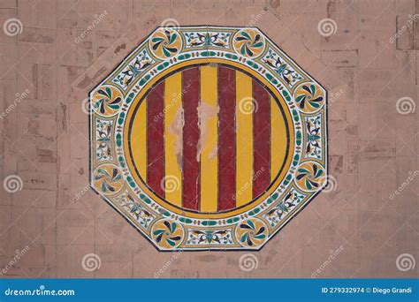 Tiles with Aragon Coat of Arms at Plaza De Espana - Seville, Andalusia ...