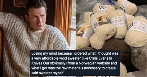 Guy Wanted Chris Evans' 'Knives Out' Sweater, Accidentally Ordered a ...