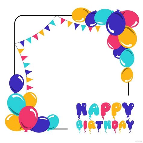 Happy Birthday Balloons Border Vector in Illustrator, SVG, JPG, EPS, PNG - Download | Template.net