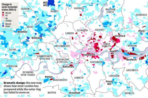 Revealed: the gentrification map of London | Map, London map, London