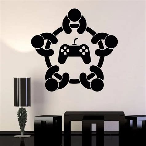 Game Room Handle Sticker Gamer Decal Gaming Posters Gamer Vinyl Wall Decals Parede Decor Mural ...