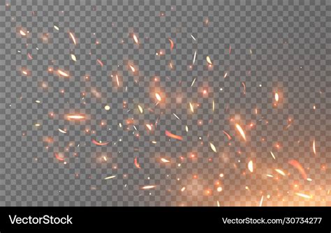 Fire sparks isolated on light transparent Vector Image