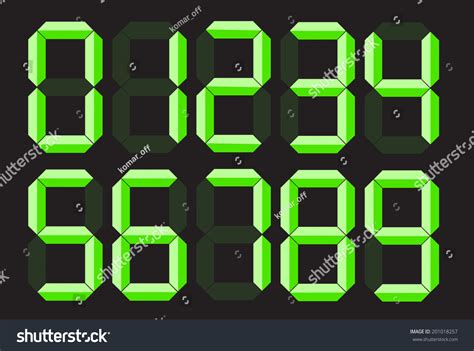 Digital Number Font Stock Vector Illustration 201018257 : Shutterstock